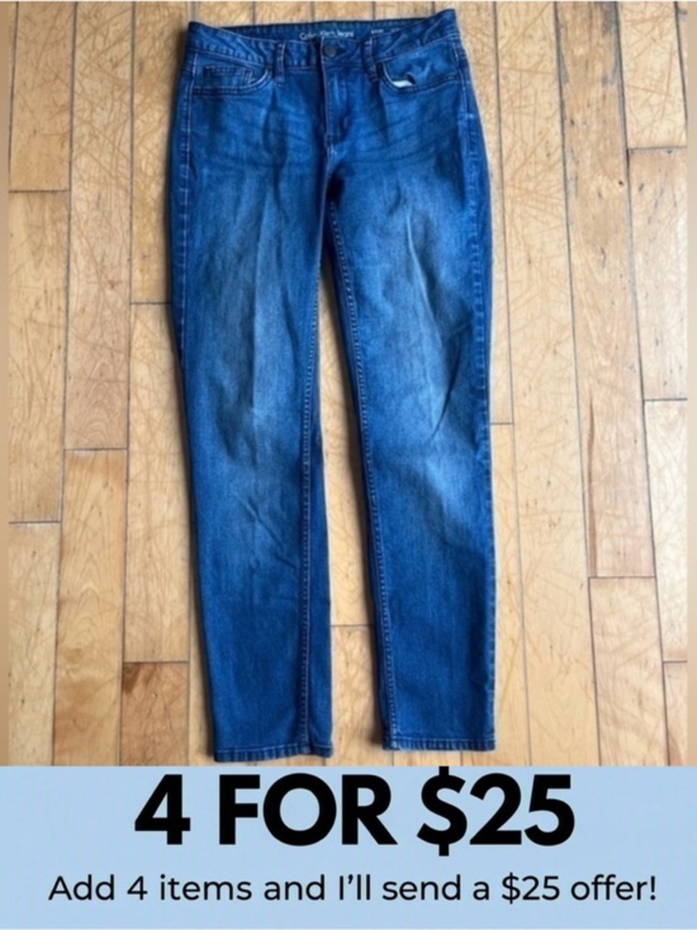 Calvin Klein Ultimate Skinny Blue Jeans Size 8 x 30